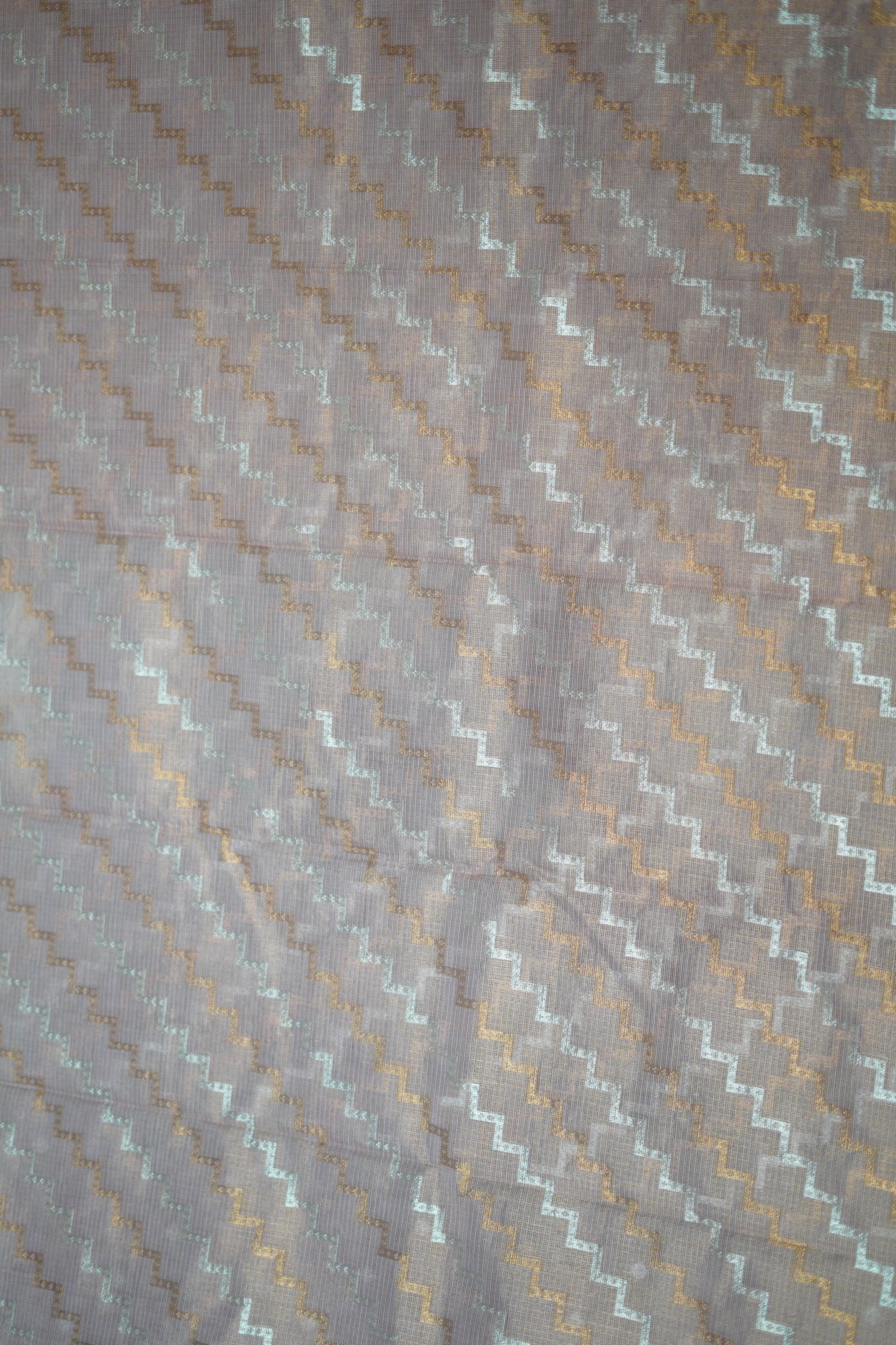 Single Tissue Beige Saree in Dual Tone