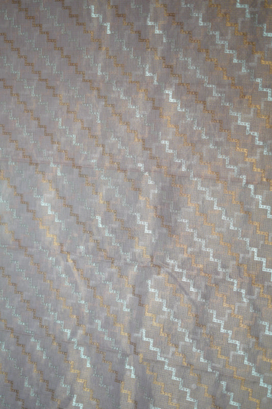 Single Tissue Beige Saree in Dual Tone