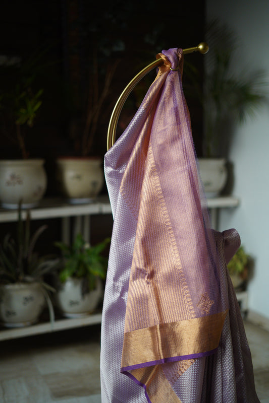 Lavender Saree with An Original Chokdi Design
