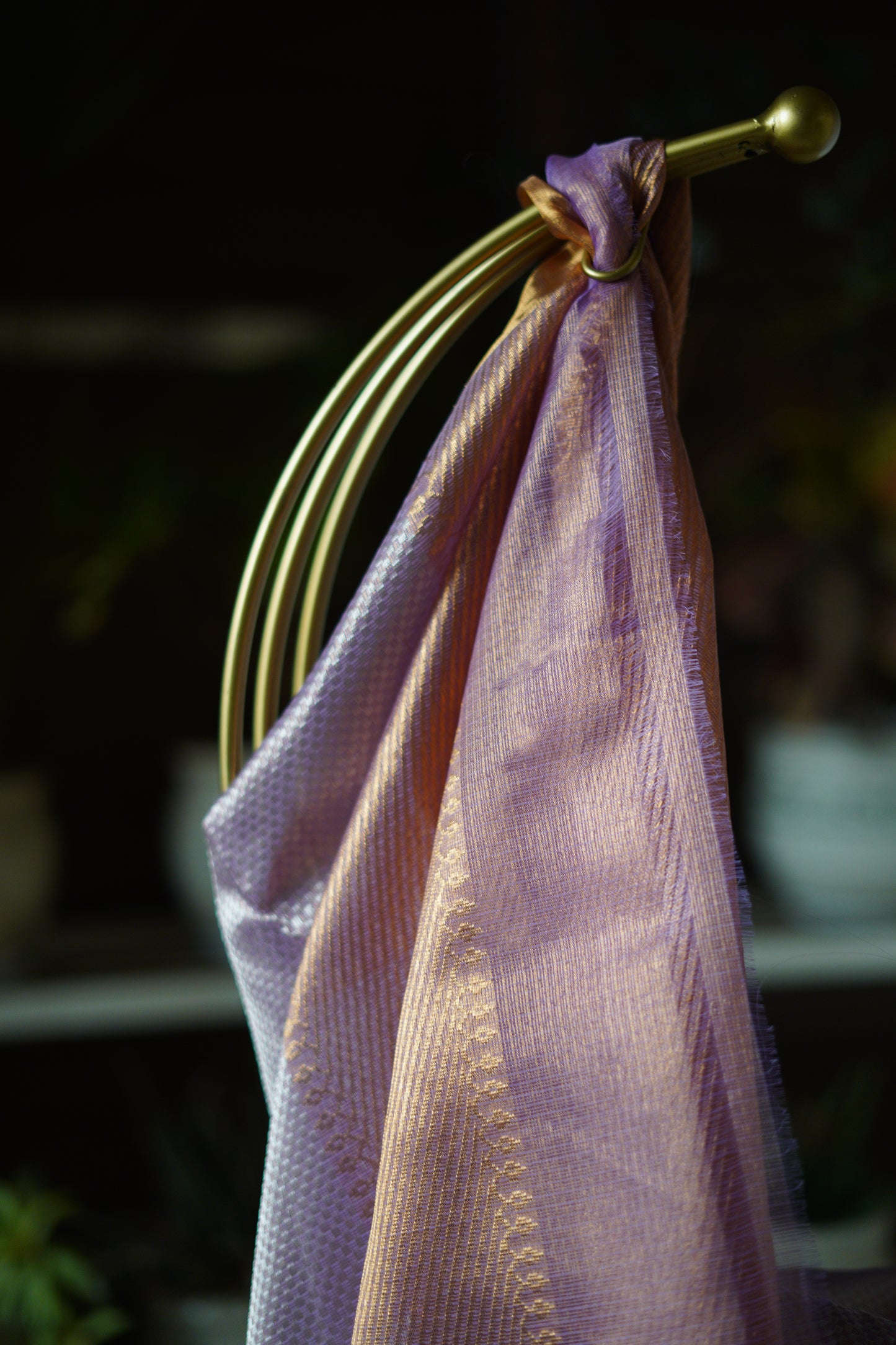 Lavender Saree with An Original Chokdi Design