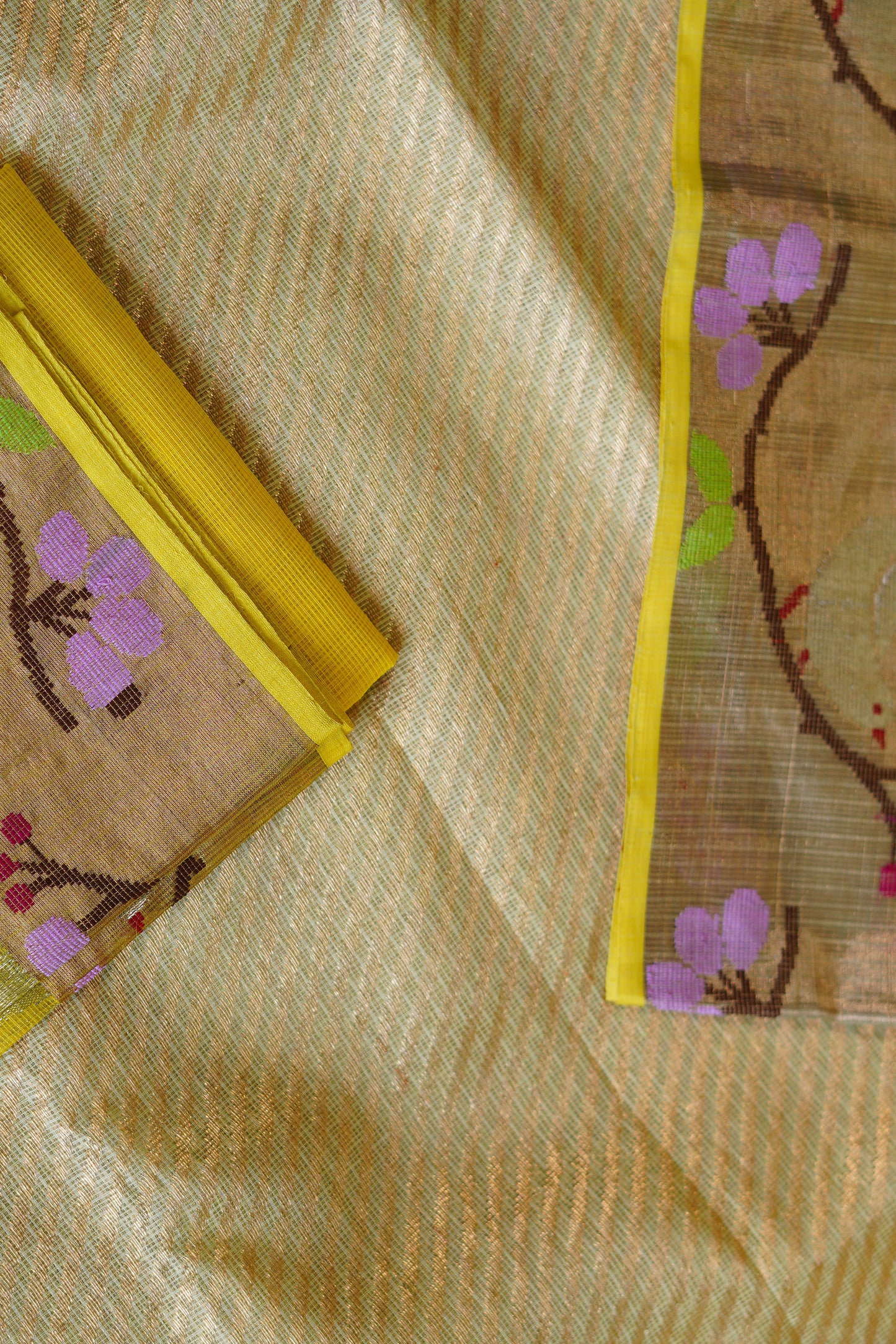 Powder Yellow Saree