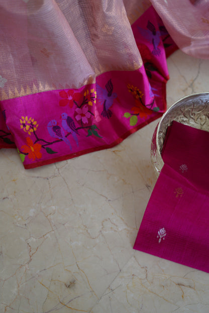 Mauve Single Tissue Weave Saree