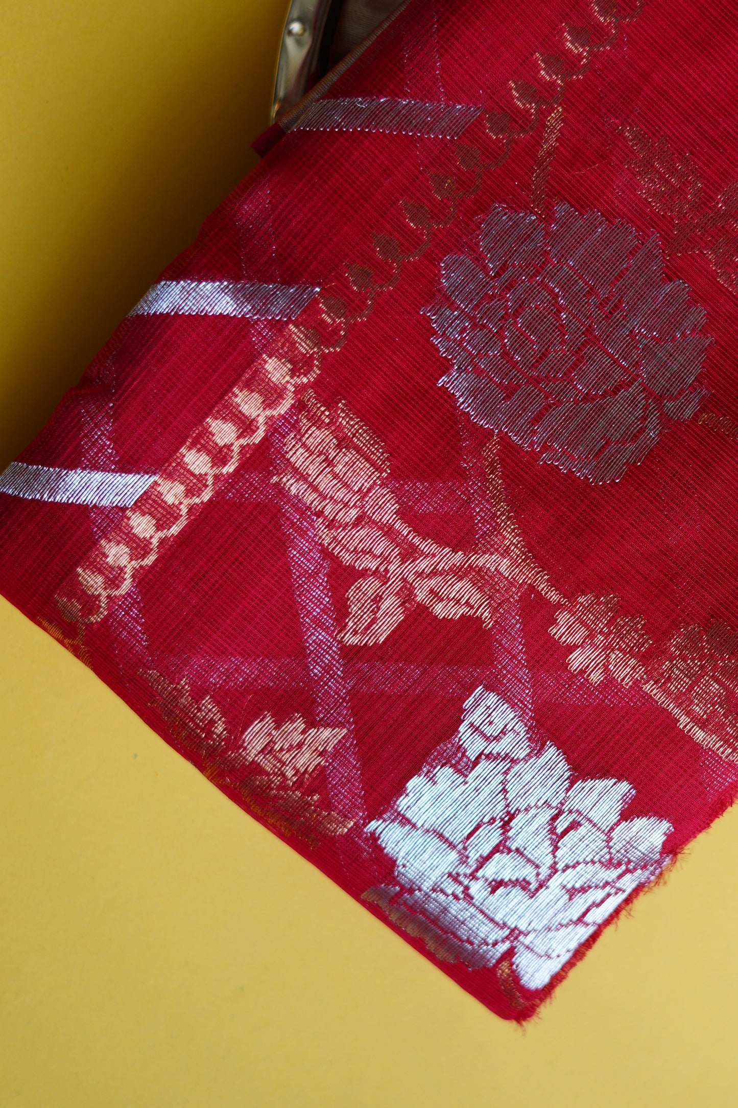 Bright Sindoori Red Non Tissue Saree